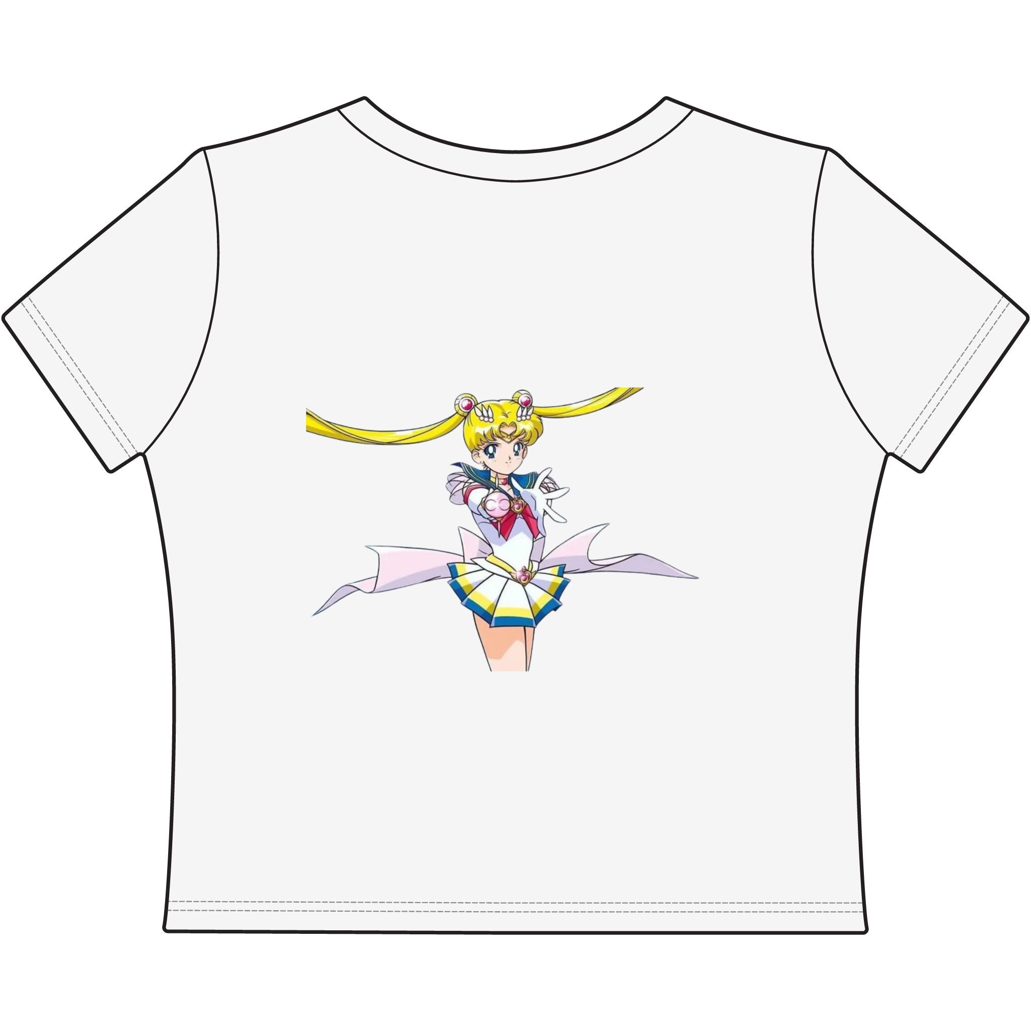 Retro Anime Crop Tee — Women's Baby Tee
