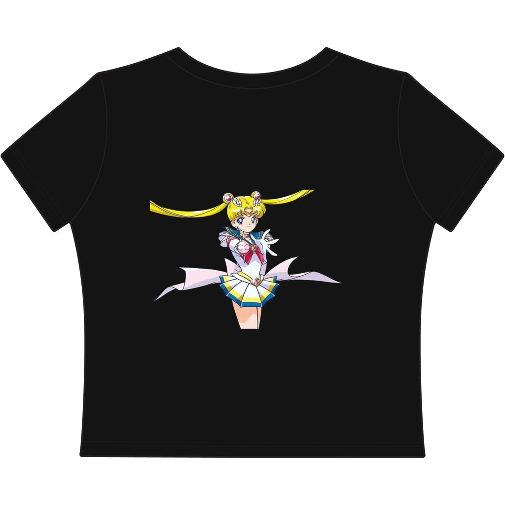 Retro Anime Crop Tee — Women's Baby Tee
