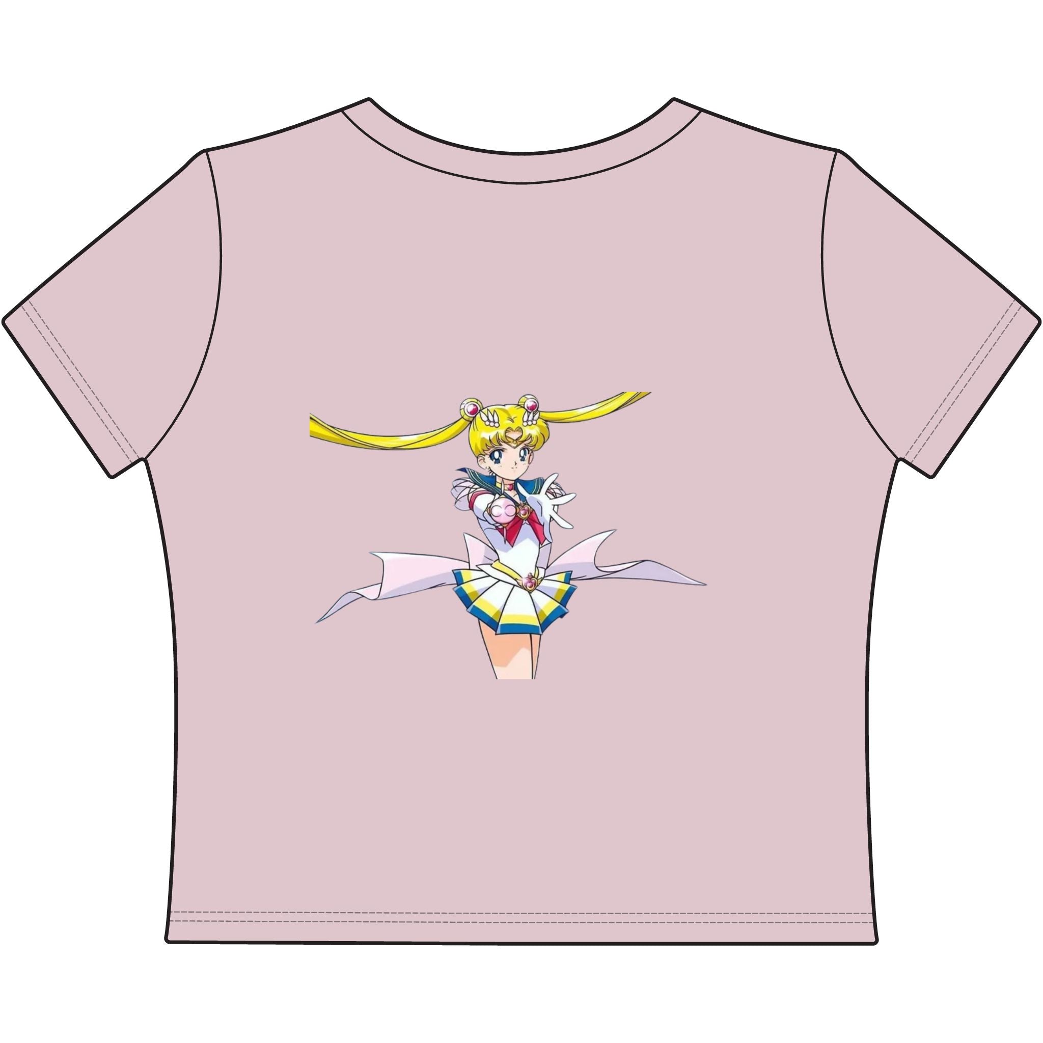 Retro Anime Crop Tee — Women's Baby Tee