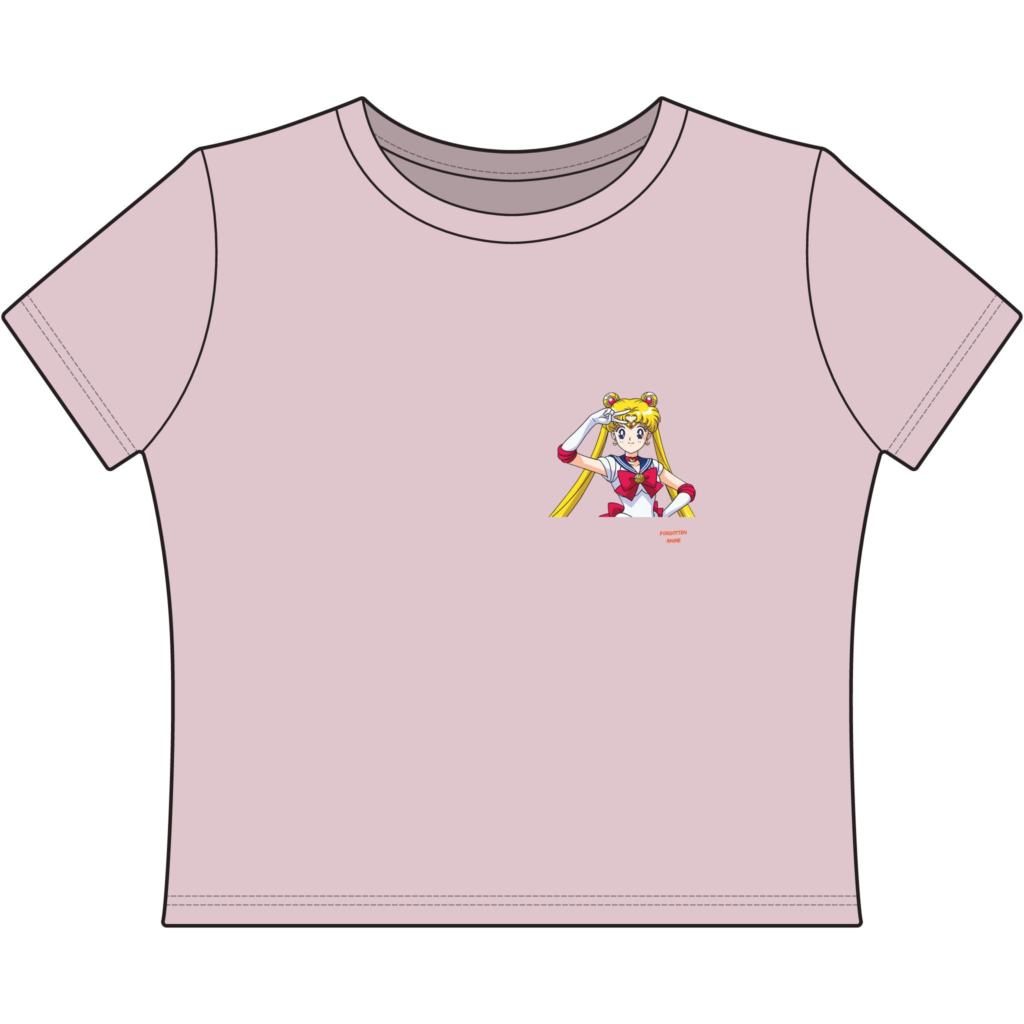 Retro Anime Crop Tee — Women's Baby Tee